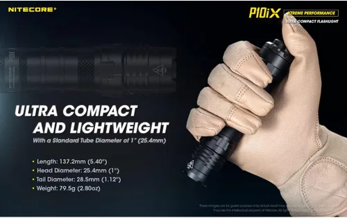 Vista 7 de Nitecore P10iX - Linterna táctica reflector, 4000 lúmenes, LED, USB-C, recargable, súper brillante, compacta con organizador LumenTac