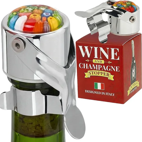 Vista 12 de Tapón de vino y tapón de champán todo en uno – sello patentado, conserva las burbujas y el sabor de los vinos Prosecco, blancos y tintos. 1 tapón