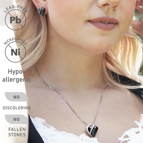 Vista 2 de Leafael - Collares para mujer, dije de corazón de amor infinito con cristales de piedra natal, cadena chapada en plata de 18 + 2 pulgadas, regalo