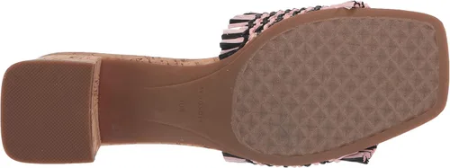 Vista 4 de Aerosoles Sandalias de tacón Rufina para mujer, Rosa Combo Rafia Vegana