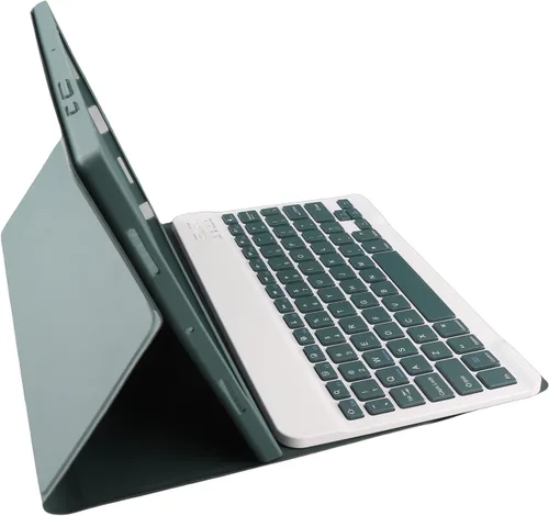 Vista 4 de Funda para teclado inalámbrico para tableta Tab A8 de 10.5 pulgadas, 2022, color verde oscuro con recortes precisos para uso diario