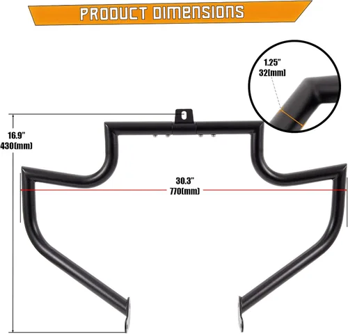 Vista 5 de Kinglemc, protector para motor, barra de choque Highway Freeway para Harley Davidson Softail FL Deluxe Fat Boy Slim Heritage Springer Classic Cross