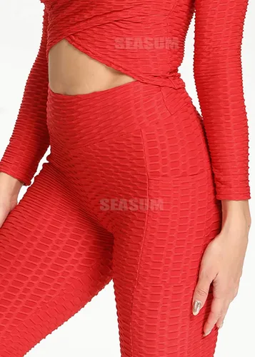 Vista 12 de SEASUM - Pantalones de yoga de cintura alta para mujer, con control de abdomen y realce de glúteos, leggings favorecedores para entrenar y correr