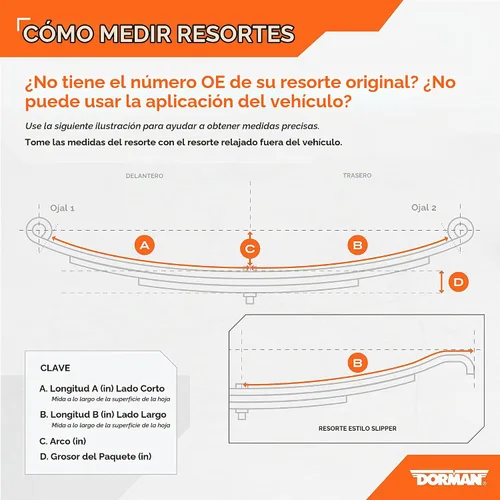 Vista 2 de Dorman 69-285 Muelle de ballesta trasero compatible con modelos seleccionados Nissan/Suzuki