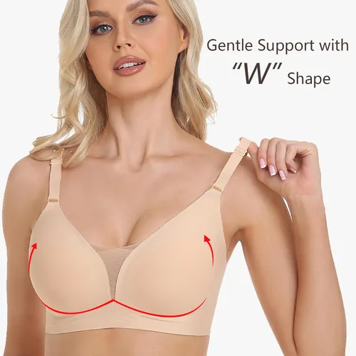 Vista 3 de Gailife Bralettes de malla para mujer, sin varillas, sin varillas, con realce de realce y realce para mujer, con soporte y extensor de brasier