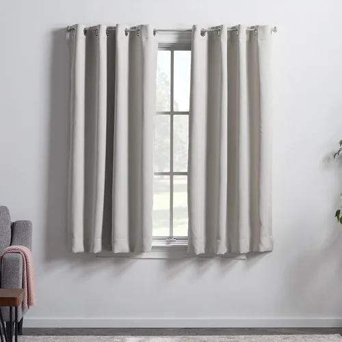Vista 16 de Linenspa Juego de 2 paneles de cortinas 100% opacas, cortinas azul marino de 63 pulgadas de largo, aislamiento térmico, reducción de ruido
