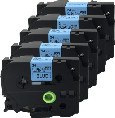 Vista 9 de NEOUZA Cartucho de cinta de etiquetas TZE TZ laminadas, de 15/32 x 15/16 pulgadas, compatible para Brother P-Touch (paquete de 5), TZe-531 Negro