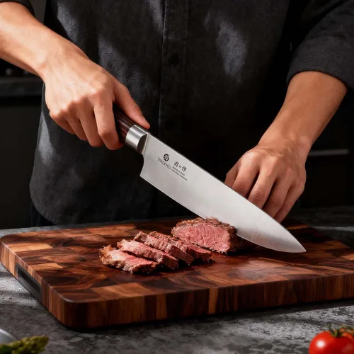Vista 7 de imarku - Cuchillo de cocina profesional de 8 pulgadas, acero japonés HC