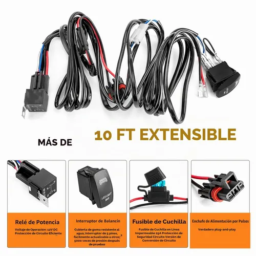 Vista 5 de WeiSen - Kit de arnés de cableado de barra de luz de 300 W para Polaris RZR Ranger General