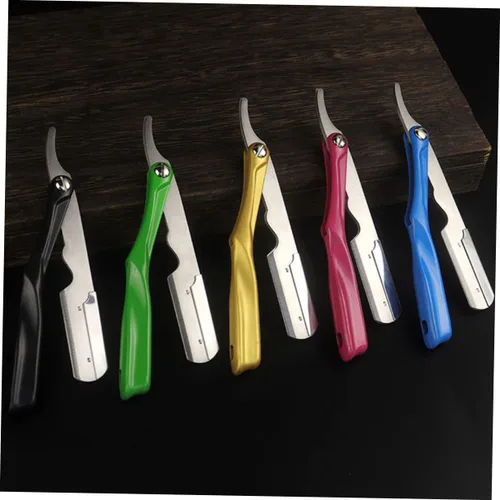Vista 9 de Beavorty 2 unids mango ergonómico Barber Razor Blade Holder Barber Shop Blade Holder para el hogar