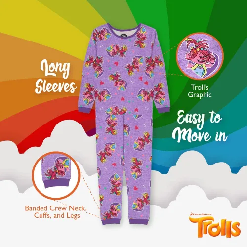 Vista 5 de DreamWorks Conjunto de pijama de algodón de 4 piezas para niña