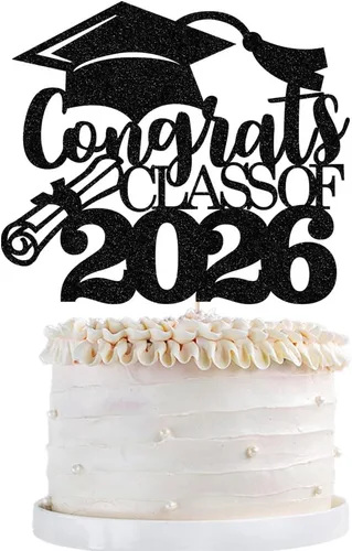 Vista 27 de Gold Class of 2025 - Decoración para tartas de graduación con purpurina para la clase de 2025, suministros de fiesta de graduación – Graduados