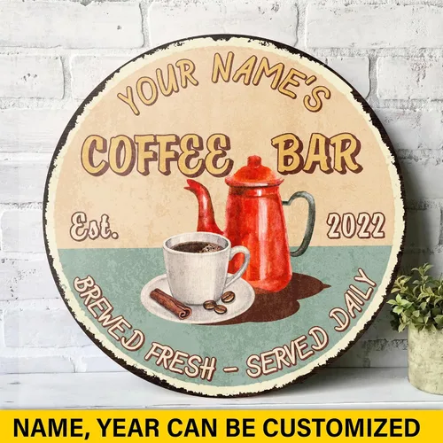 Vista 3 de Artsy Woodsy Letrero personalizado de madera para barra de café (no tallada o neón), placa de pared para decoración de cocina, regalos 11