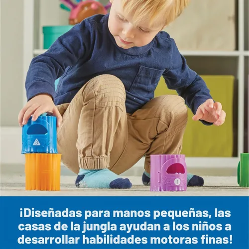 Vista 4 de Learning Resources Peekaboo Learning Jungle Toddler - 10 piezas, a partir de 18 meses, juguetes Montessori para niños pequeños, forma apilable
