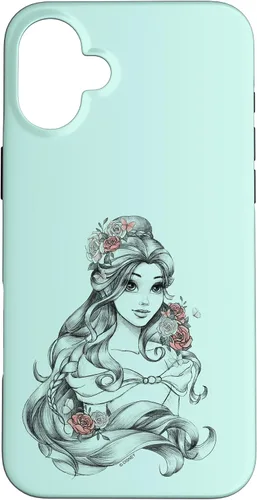 Vista 22 de iPhone 16 Disney Beauty & The Beast Floral Belle Sketch Case