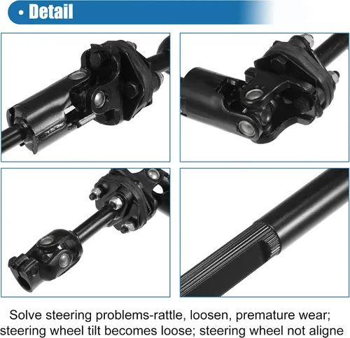 Vista 5 de X AUTOHAUX Eje de dirección para Chevy Tracker 1999-2004 para Suzuki Vitara 1999 2000 2001 2002 2003 2004 Columna de dirección intermedia inferior