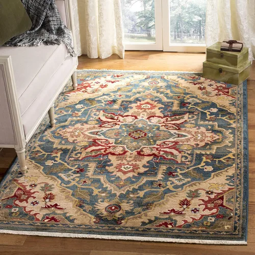 Vista 12 de SAFAVIEH Kashan Collection - Alfombra de área de 2 x 3 pies, color rojo y beige, diseño oriental tradicional, no desprende pelusa y de fácil