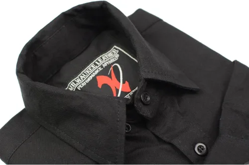 Vista 8 de Milwaukee Leather MNG11655 - Camisa de franela de algodón de manga larga negra sólida para hombre