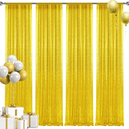 Vista 100 de 2 paneles de cortinas de fondo de lentejuelas verdes de 8 pies, cortinas de fondo de fotografía con purpurina para decoración de Navidad, boda