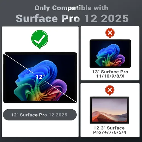 Vista 2 de MoKo - Funda protectora resistente todo en uno para Microsoft Surface Pro de 12 pulgadas lanzada en 2025, con soporte trasero para bolígrafo