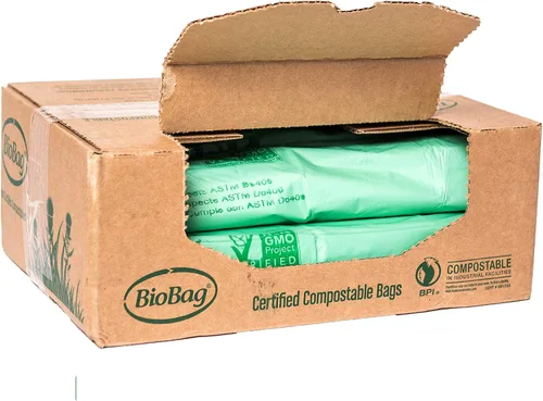 Vista 9 de BioBag (USA) The Original Compostable Bag, 39 galones, 120 unidades, bolsas de basura compostables 100% certificadas para residuos de alimentos