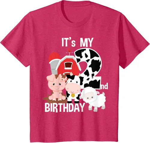 Vista 50 de Camiseta para fiesta de 2 años con texto en inglés "It's My 2nd Birthday", Negro