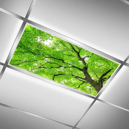 Vista 2 de Sunnyhut 2 cubiertas de luz fluorescente para luces de techo, cubierta magnética de árboles verdes para lámparas fluorescentes o LED
