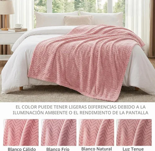 Vista 5 de Exclusivo Mezcla Large Fleece Throw Blanket for Couch, Sofa, Pink Rosa