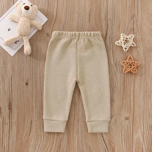 Vista 5 de Pantalones deportivos para bebés, niños y niñas, pantalones casuales de gofre, pantalones de harén unisex para bebés