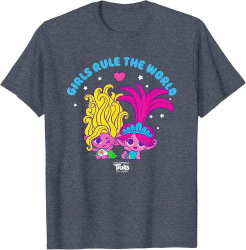 Vista 37 de DreamWorks Trolls Band Together - Camiseta para niñas con leyenda "Rule", diseño Negro