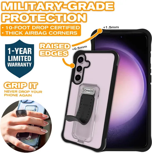 Vista 7 de Scooch Wingman - Funda con función atril para Samsung Galaxy S9 [protección contra caídas de 10 pies] [soporte bidireccional] funda protectora a