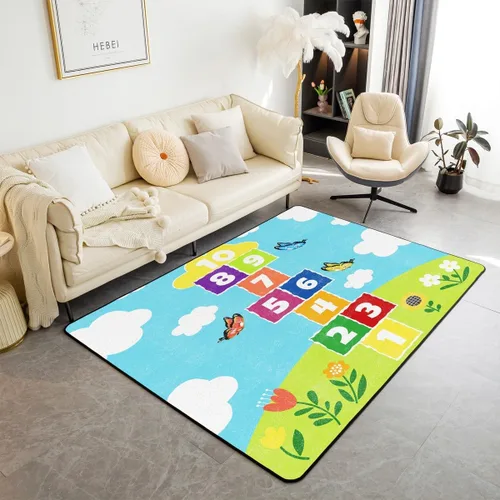 Vista 26 de jejeloiu Alfombra para sala de estar de animales de la selva para niños, 3 x 5, alfombra de área de tigre para niños, niñas, adolescentes