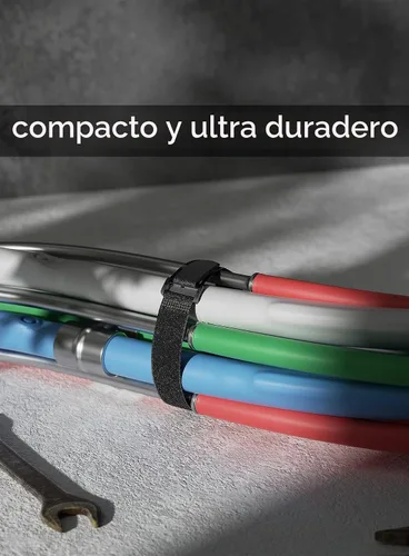 Vista 6 de Paquete de 24 correas de cable reutilizables de sujeción para cinchas, lazos de alambre (1 x 12 pulgadas), correas ajustables de gancho y bucle