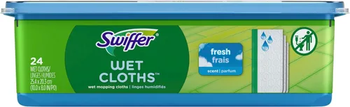 Vista 9 de Swiffer Sweeper - Paños húmedos para trapeador, repuestos de limpiador de piso de fregona y escoba, aroma fresco de ventana abierta, 24