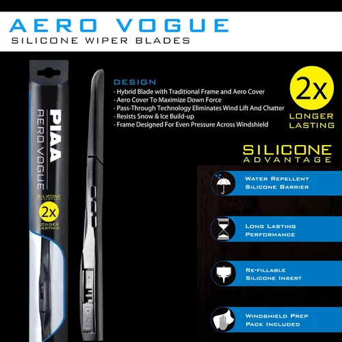 Vista 2 de Piaa 96135 Aero Vogue - Limpiaparabrisas de silicona (14 pulgadas, 13.780 in, 1 unidad)