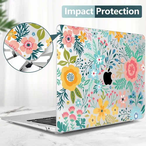 Vista 5 de TWOLSKOO Funda para MacBook Air de 13,3 pulgadas (versión antigua 2018-2021, modelos: M1 A2337, A2179, A1932) - Carcasa rígida con protector de Flor