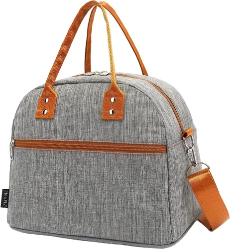 Vista 20 de FlowFly Fiambrera térmica con correa de hombro y asas para mujer, hombre y niños, amplia y reutilizable, congelable, bolso organizador de alimentos