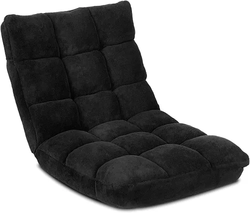 Vista 9 de KOMFOTT Silla de suelo ajustable de 14 posiciones con soporte trasero, sofá plegable acolchado para juegos para lectura, meditación, sala de estar