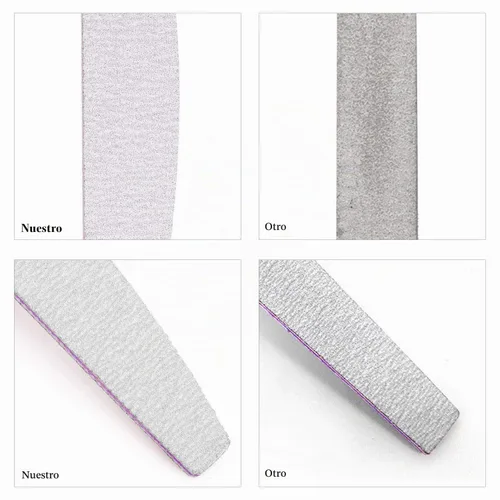 Vista 5 de 25 limas de uñas de grano 100/150 de doble cara, lavables, tablero de esmeril para uñas acrílicas, gel, uñas naturales