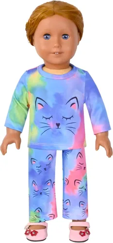 Vista 61 de QPANCY Conjunto de pijamas a juego para niñas y muñecas, pijamas de manga larga para otoño e invierno