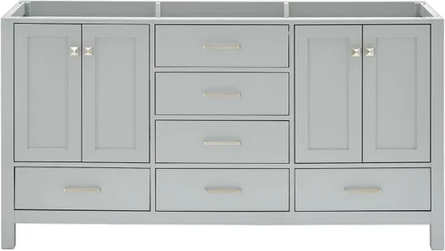 Vista 57 de ARIEL Cambridge Mueble base de tocador de baño de 36 pulgadas, madera maciza, 2 puertas de cierre suave, 5 cajones de cola de milano, roble marrón