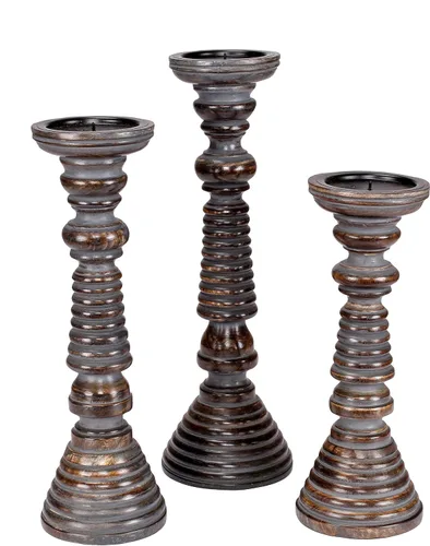 Vista 19 de pilares decorativos de madera para velas