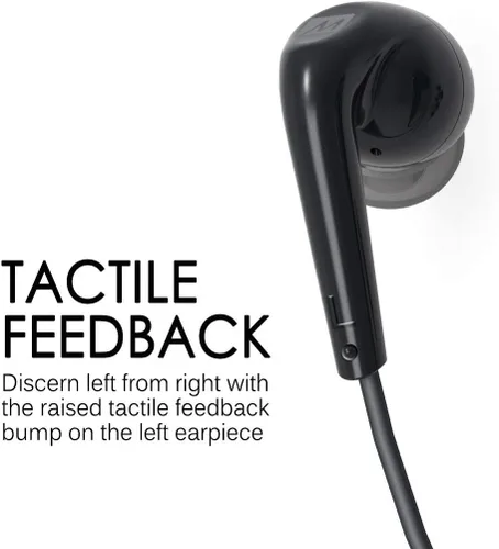 Vista 7 de MEE Audio RX18 auriculares in-ear de calce cómodo con bajos potenciados, Cable con micrófono, Negro