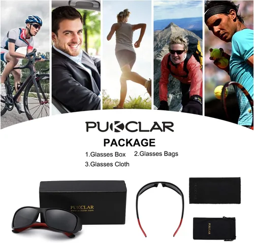 Vista 4 de PUKCLAR Gafas de sol deportivas polarizadas para hombres y mujeres, gafas de sol de conducción, ciclismo, correr, pesca, golf, montura irrompible