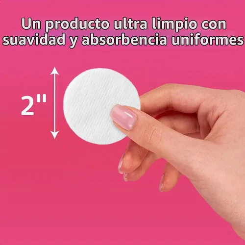 Vista 5 de Simply Soft - Redondas de algodón de alta calidad, 100% algodón puro, almohadillas de algodón absorbente, 100 unidades (paquete de 6)