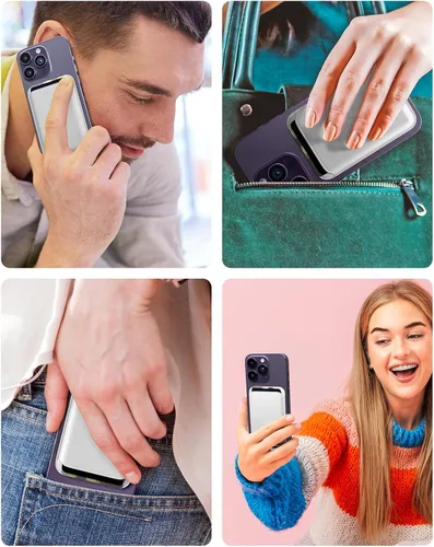 Vista 7 de Cartera magnética para teléfono Apple MagSafe, tarjetero para iPhone 15 Pro Max/15 Plus/15 Pro/15, 14 Pro Max/14 Plus/14 Pro/14, 13 Pro Max/13