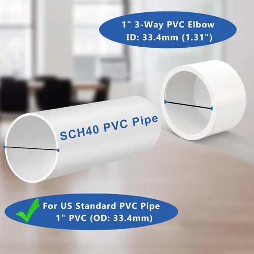 Vista 4 de Tapa de extremo de PVC de 1 pulgada, paquete de 10 conectores de codo de tubería, accesorios de tubería de PVC SCH40 de grado para muebles