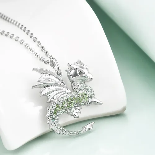 Vista 2 de luomart Collar de dinosaurio, regalo de cumpleaños para niñas adolescentes, joyería con colgante de animal T-Rex para mujer