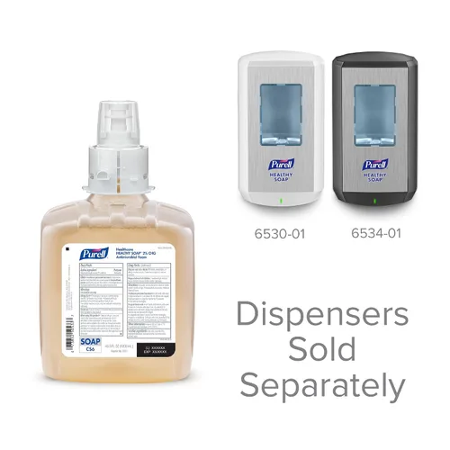 Vista 5 de PURELL Healthcare HEALTHY SOAP 2% CHG Espuma antimicrobiana, repuesto de 40.6 fl oz para dispensador de jabón sin contacto PURELL CS6 (paquete de 2)