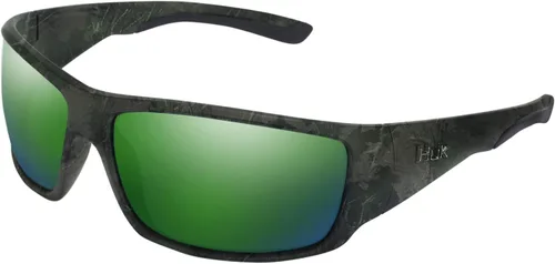 Vista 10 de HUK Gafas de sol, lentes polarizadas con marcos de rendimiento, gafas de sol para pesca, deportes y exteriores (Challenge) Espejo azul/negro mate